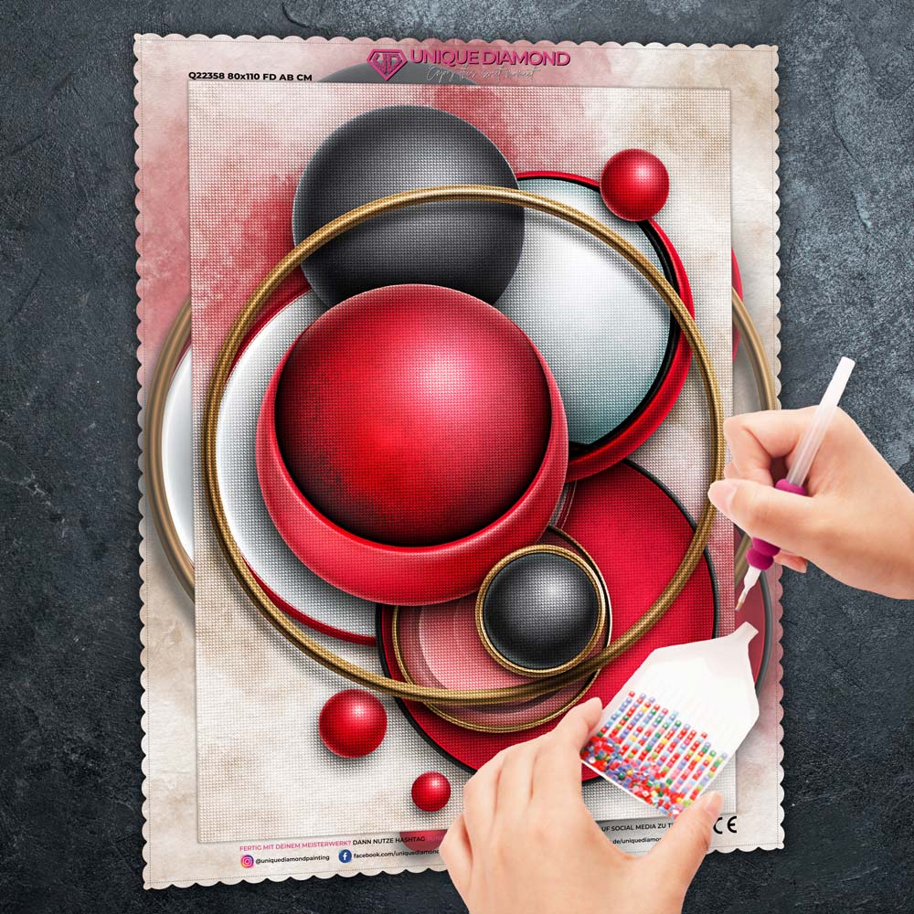 5D Diamond Painting – Rubinrote Sphären