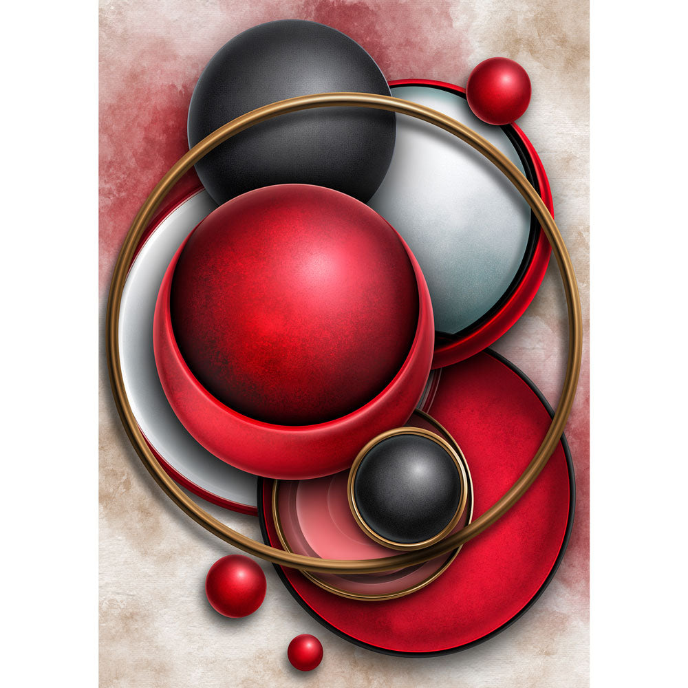 5D Diamond Painting – Rubinrote Sphären | Unique Diamond