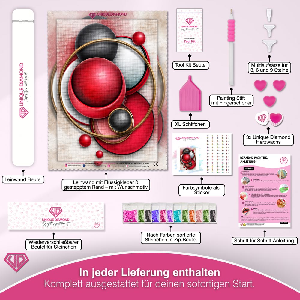 5D Diamond Painting – Rubinrote Sphären