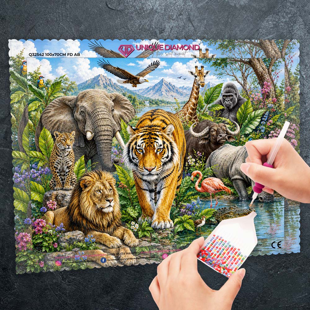 5D Diamond Painting – Safari der Giganten