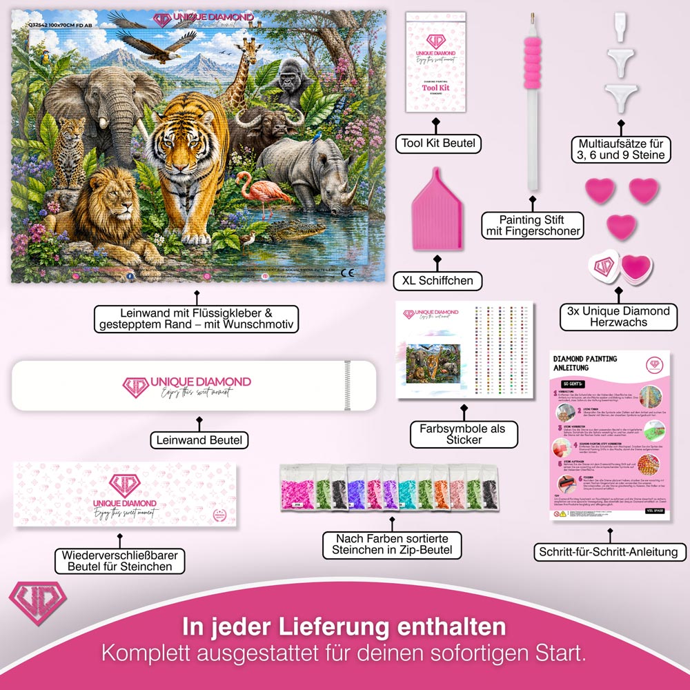 5D Diamond Painting – Safari der Giganten