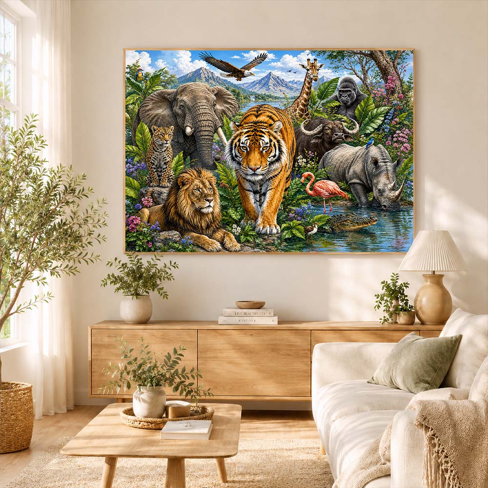 5D Diamond Painting – Safari der Giganten
