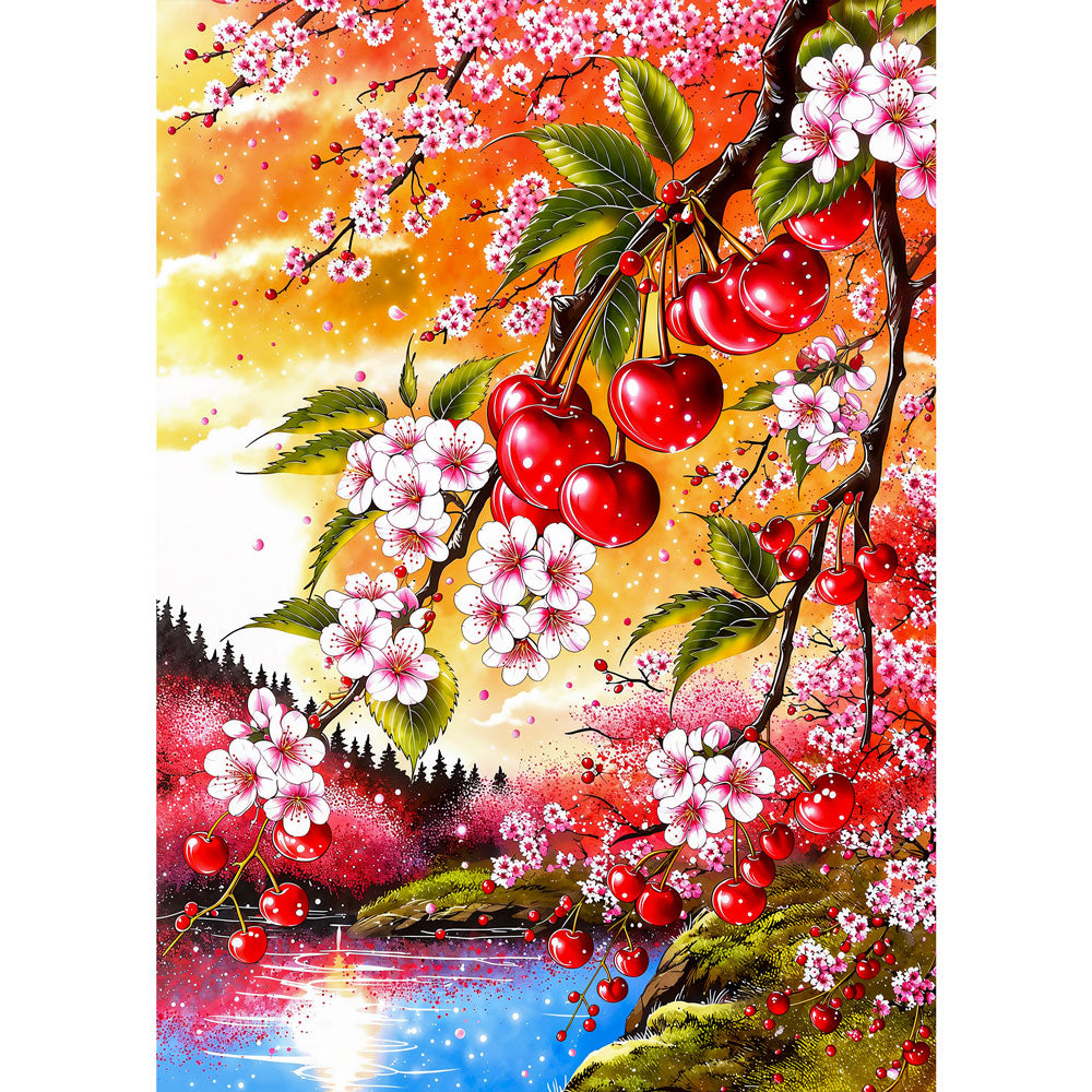 5D Diamond Painting – Sakura Cherry Glow | Unique Diamond