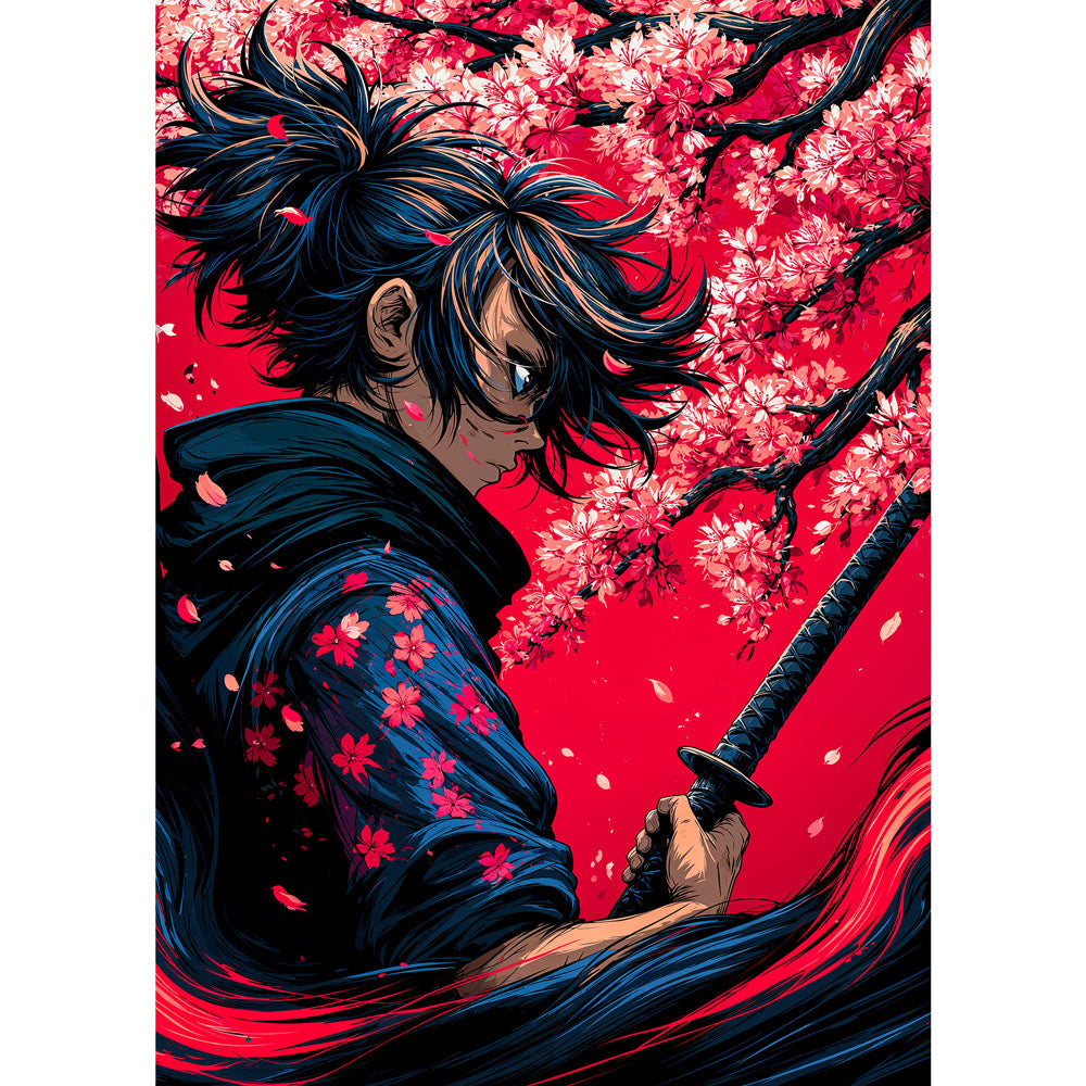 5D Diamond Painting – Sakura Ronin | Unique Diamond