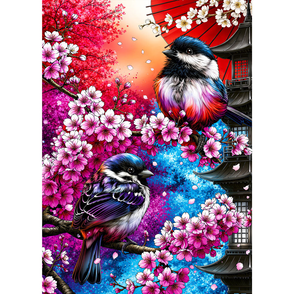 5D Diamond Painting – Sakura Songbirds of Kyoto | Unique Diamond