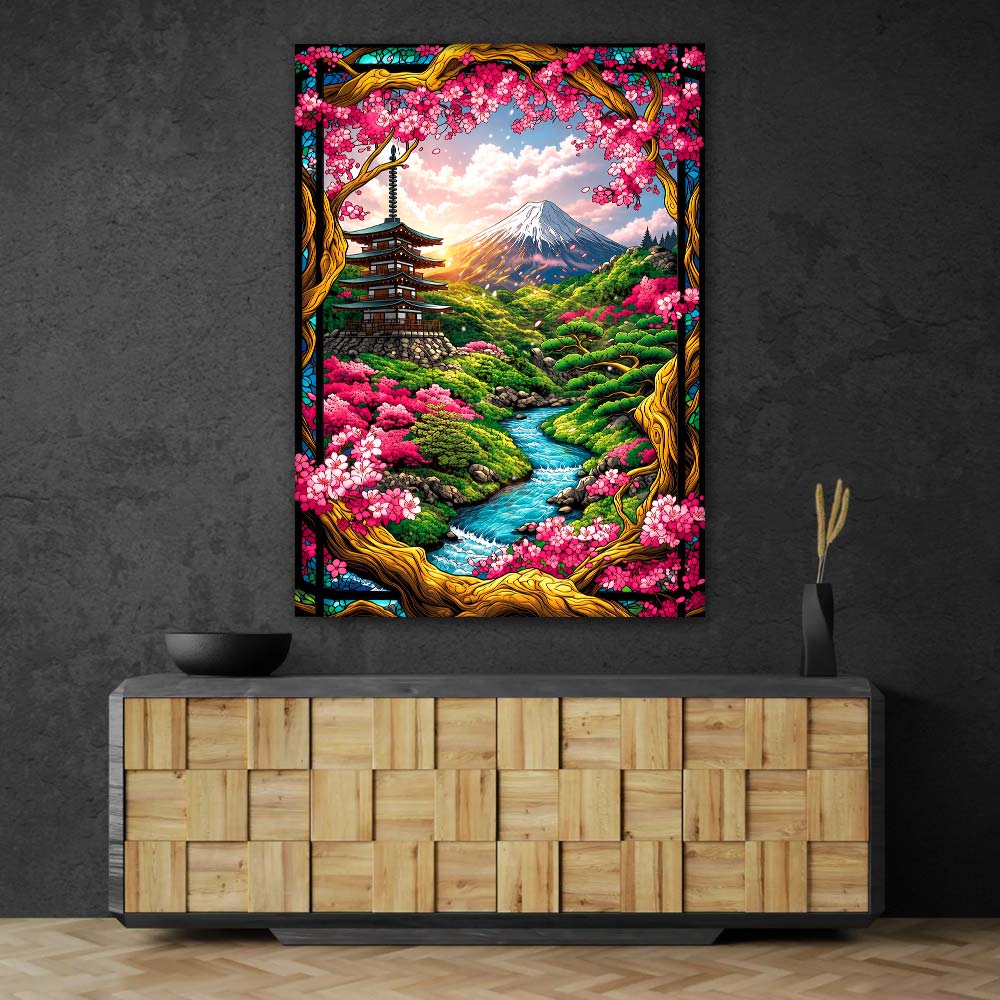 5D Diamond Painting – Sakura Valley of Fuji