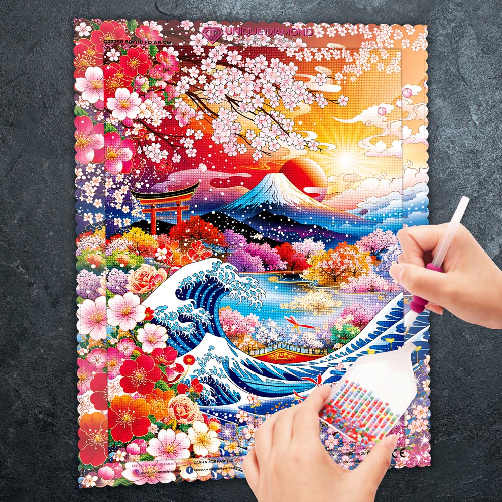 5D Diamond Painting – Sakura Waves of Fuji