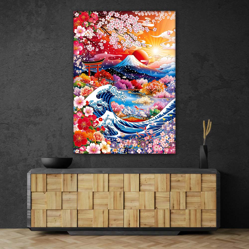 5D Diamond Painting – Sakura Waves of Fuji
