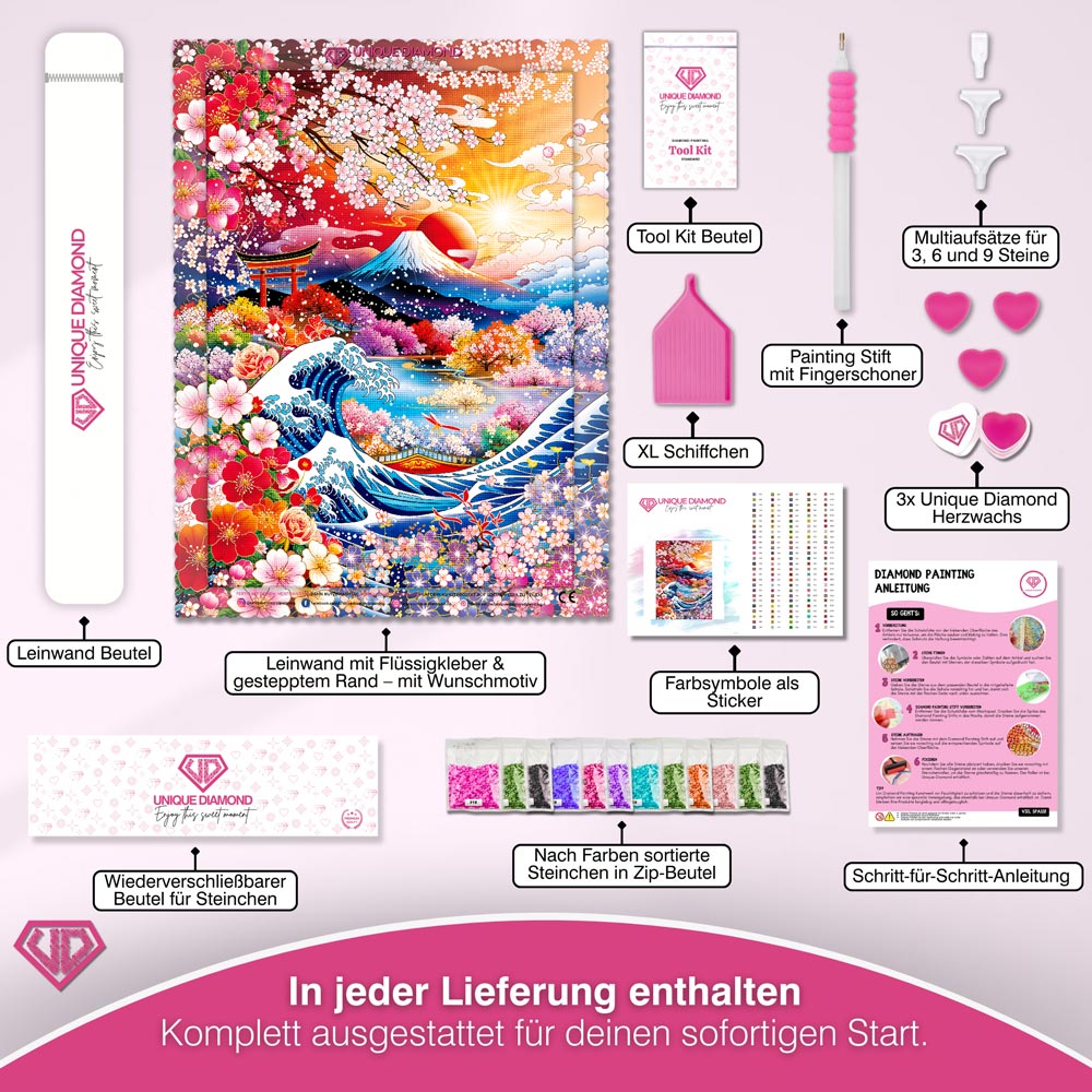 5D Diamond Painting – Sakura Waves of Fuji
