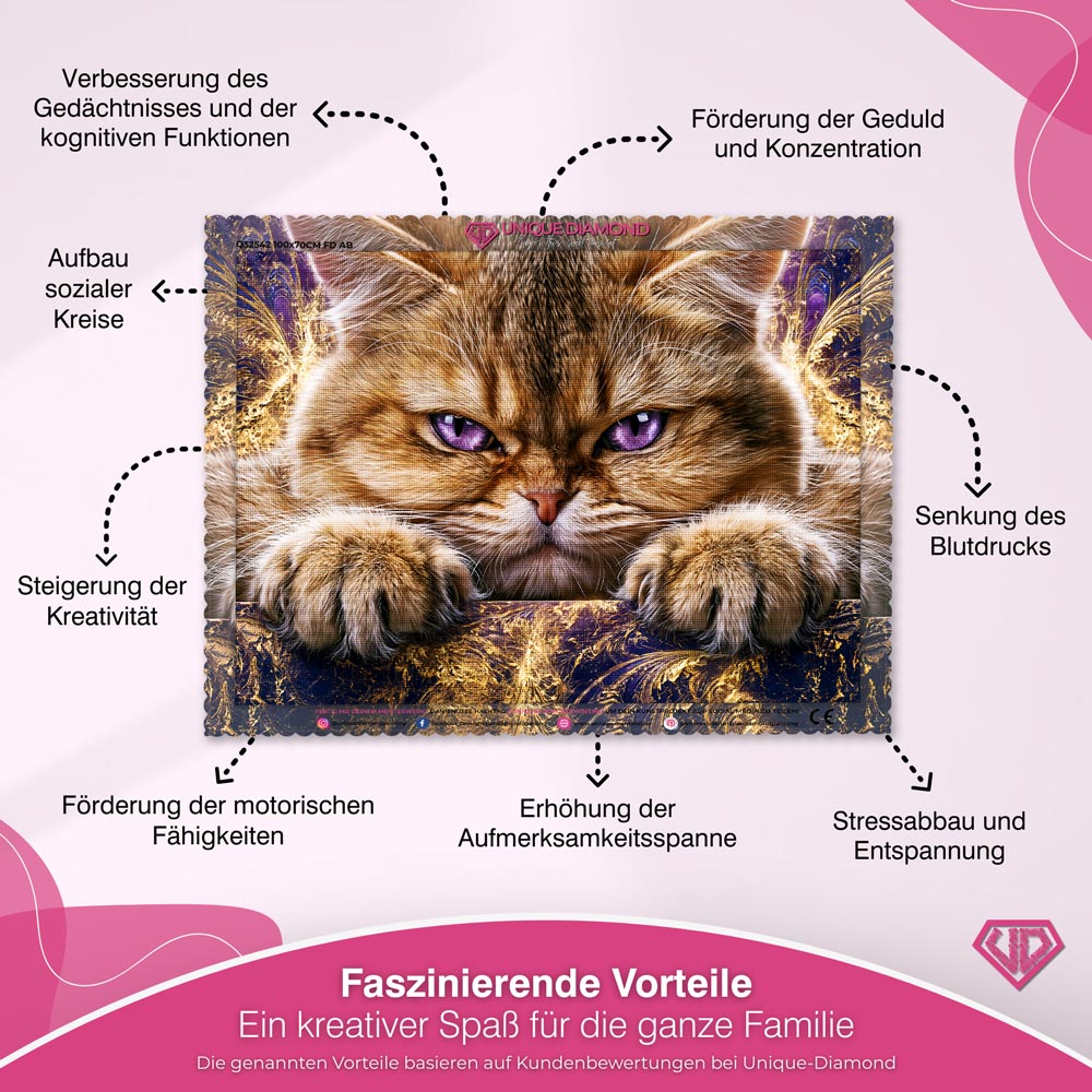 5D Diamond Painting – Samtpfote Aurelio mit Amethystblick