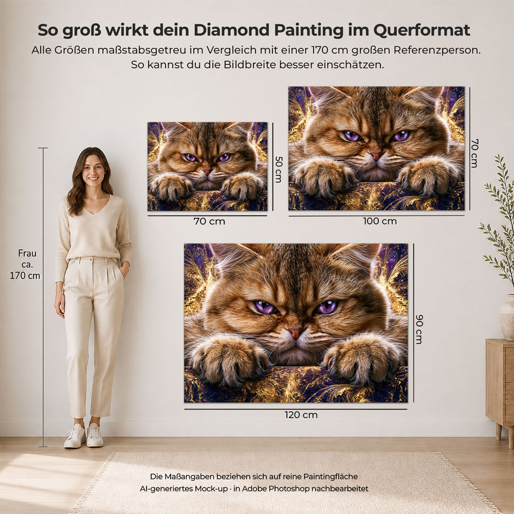 5D Diamond Painting – Samtpfote Aurelio mit Amethystblick