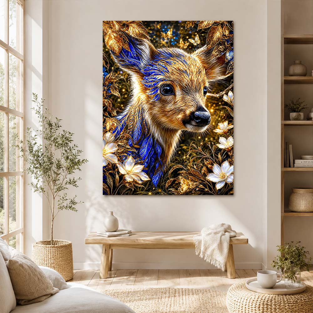 5D Diamond Painting – Saphirgesang des Waldlichts