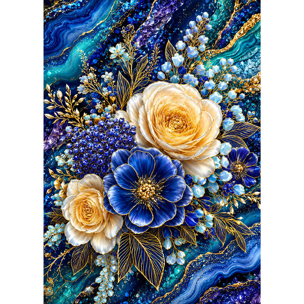 5D Diamond Painting – Aurelia Saphirblüte | Unique Diamond