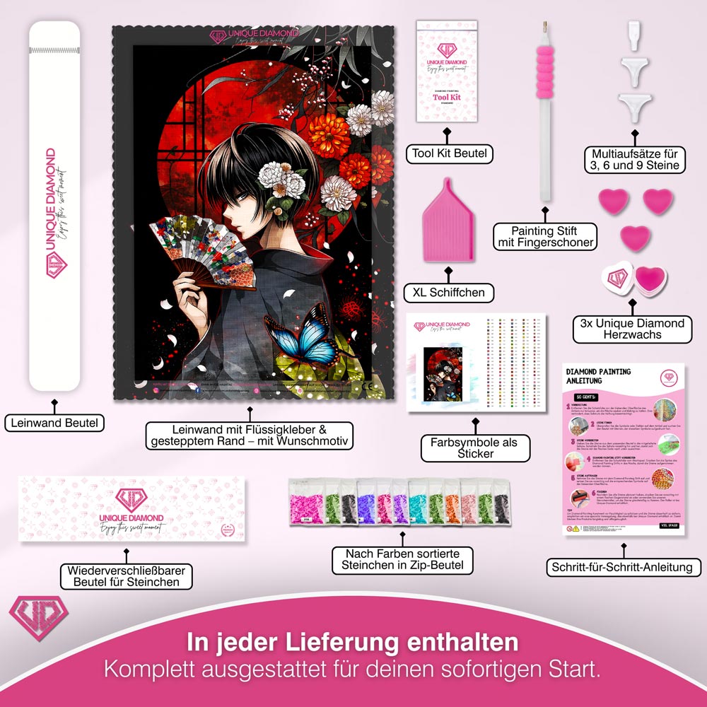5D Diamond Painting – Schattenblüte des roten Mondes