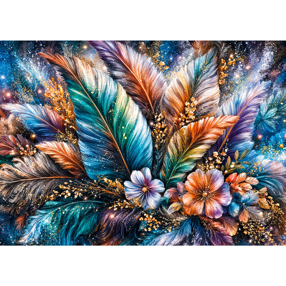 5D Diamond Painting – Schimmernde Federblüten | Unique Diamond