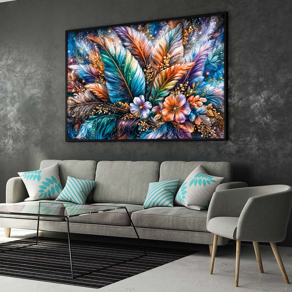 5D Diamond Painting – Schimmernde Federblüten