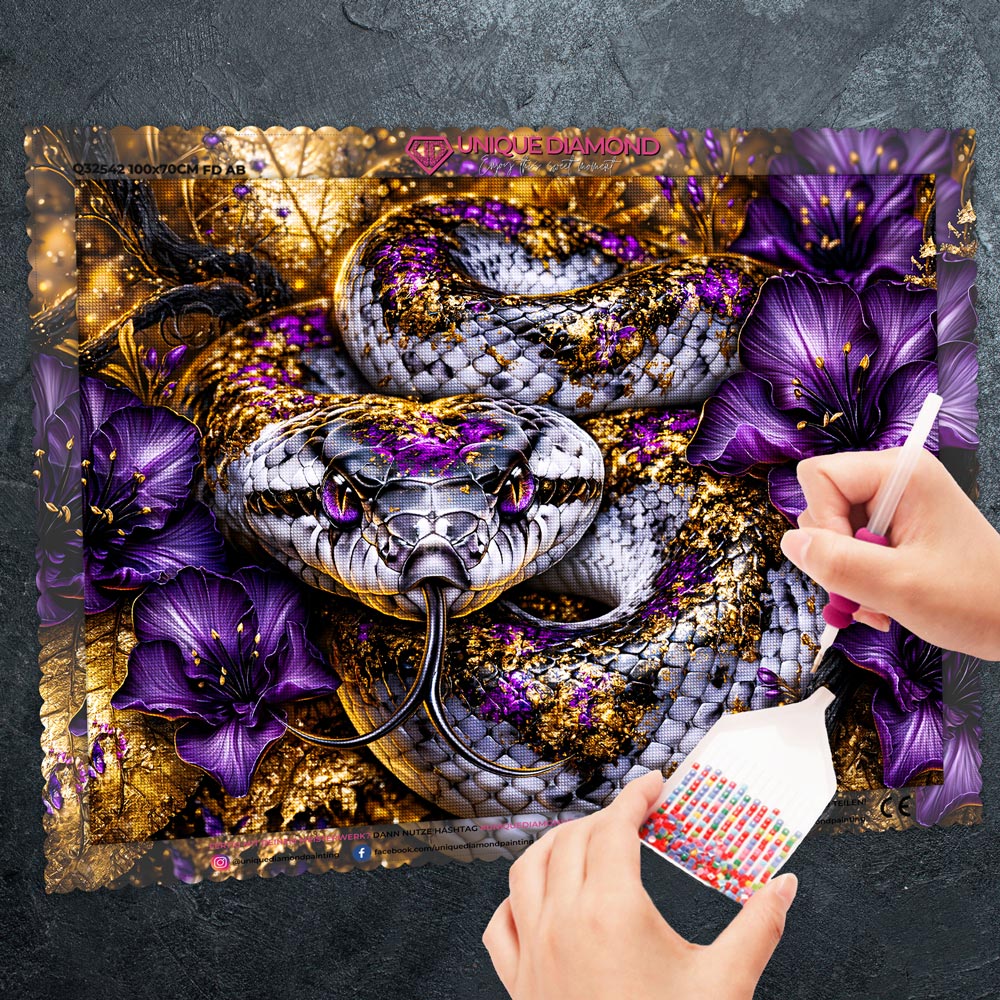 5D Diamond Painting – Schlange der Violetten Versuchung