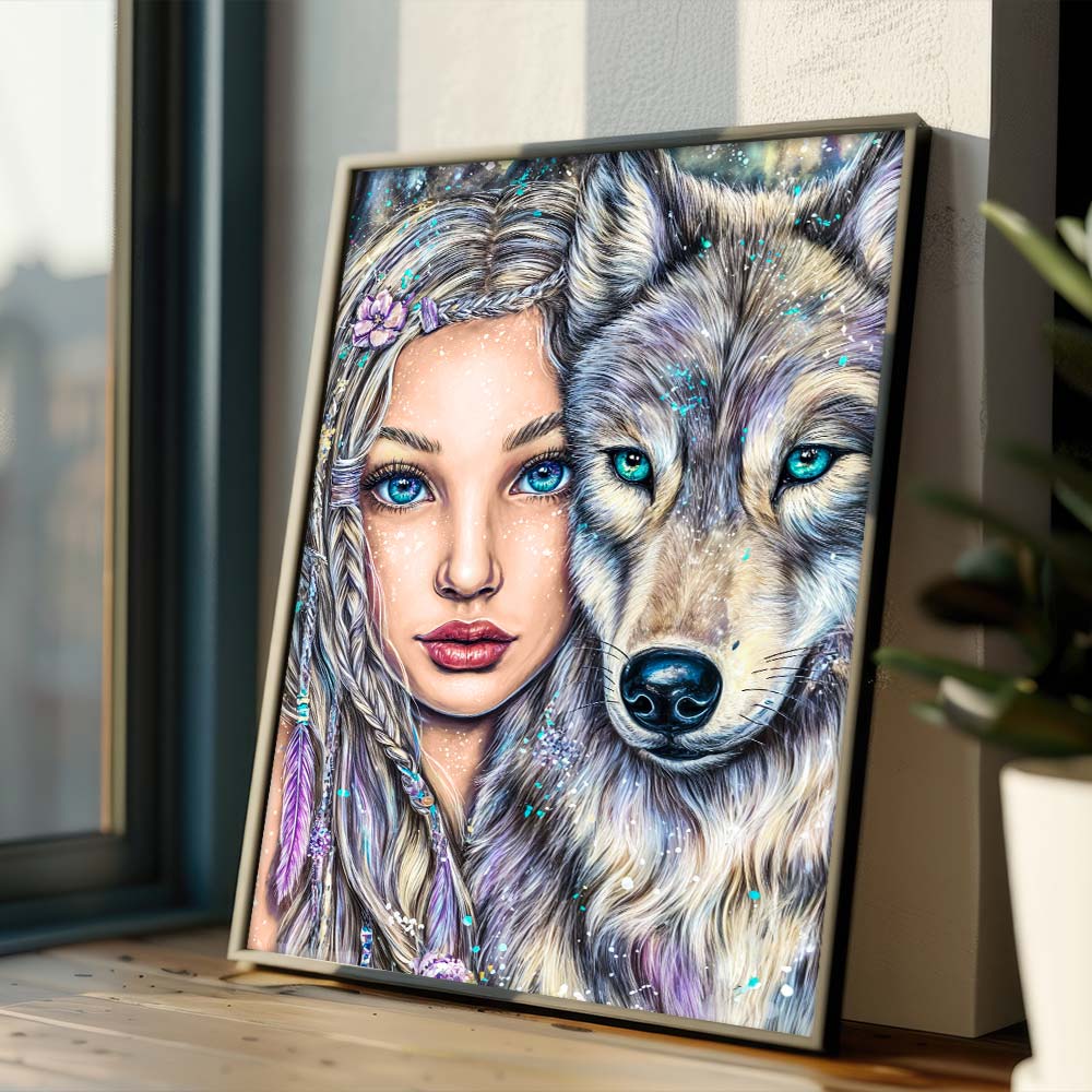 5D Diamond Painting – Seelenblick des Wolfes Unique-Diamond