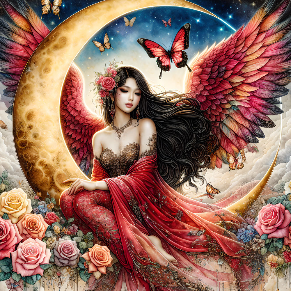 5D Diamond Painting – Selene – Die Mondrosen-Fee Unique-Diamond