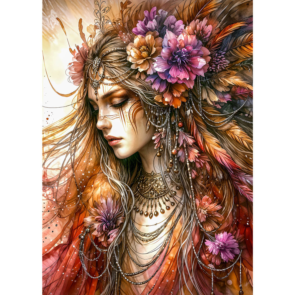 5D Diamond Painting – Seraphina – Göttin des Herbstlichts, Unique-Diamond