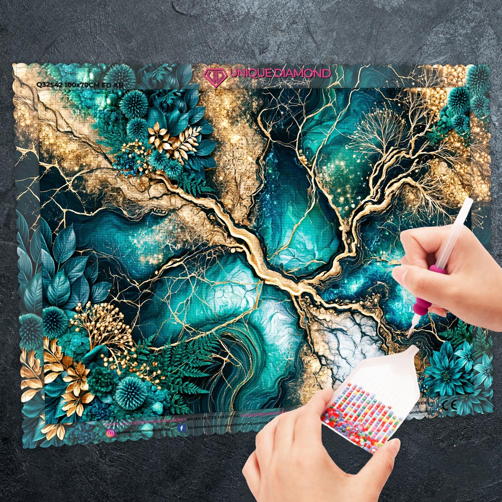 5D Diamond Painting – Smaragdadern der Natur