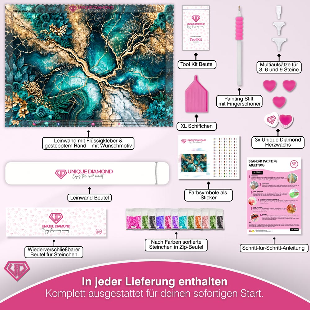 5D Diamond Painting – Smaragdadern der Natur