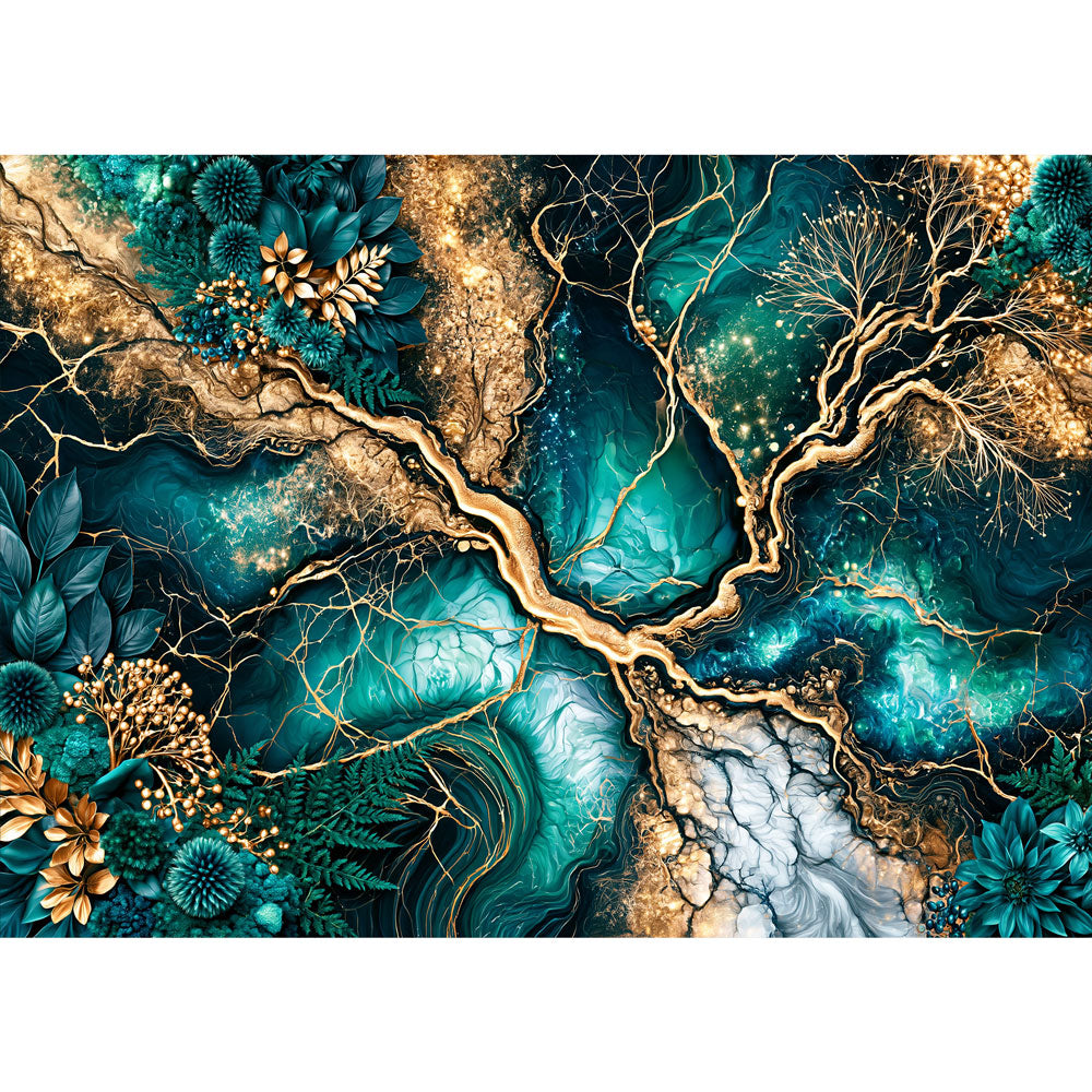 5D Diamond Painting – Smaragdadern der Natur | Unique Diamond