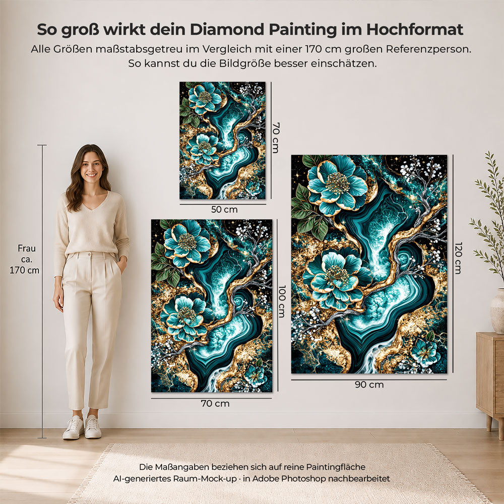 5D Diamond Painting – Smaragdblüten der Ewigkeit