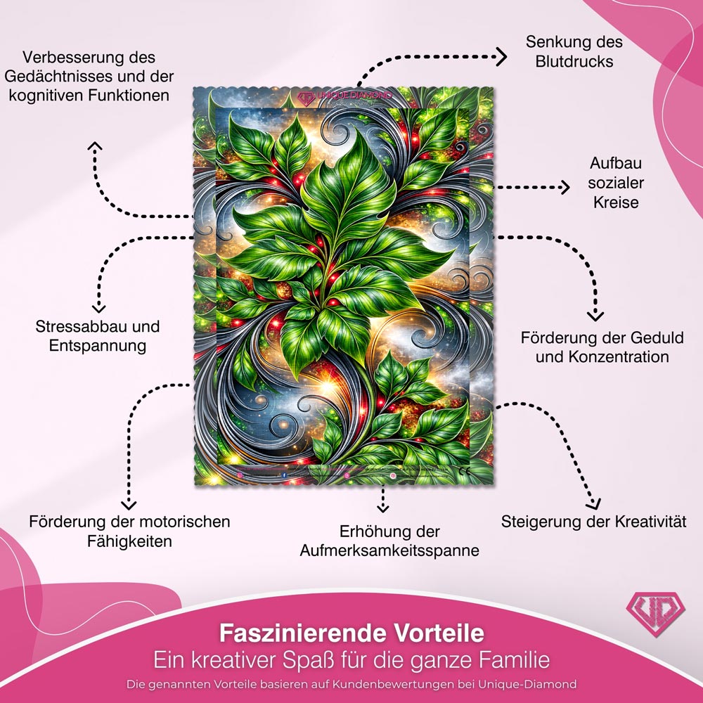 5D Diamond Painting – Smaragdzauber des Lebens
