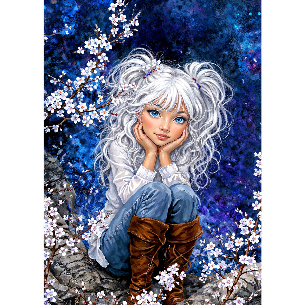 5D Diamond Painting – Starlit Blossom | Unique Diamond