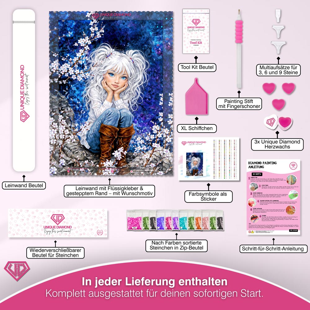 5D Diamond Painting – Starlit Blossom