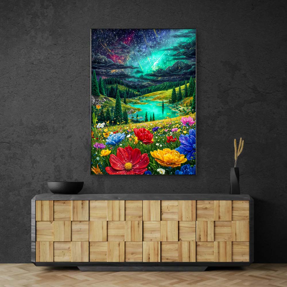 5D Diamond Painting – Sternenblumen über Eden, Unique-Diamond