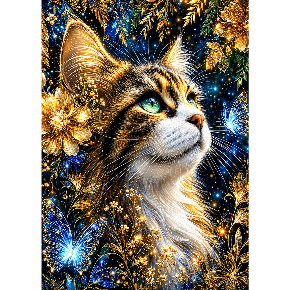 5D Diamond Painting – Sternenflüstern im Goldenen Blütenhain | Unique Diamond