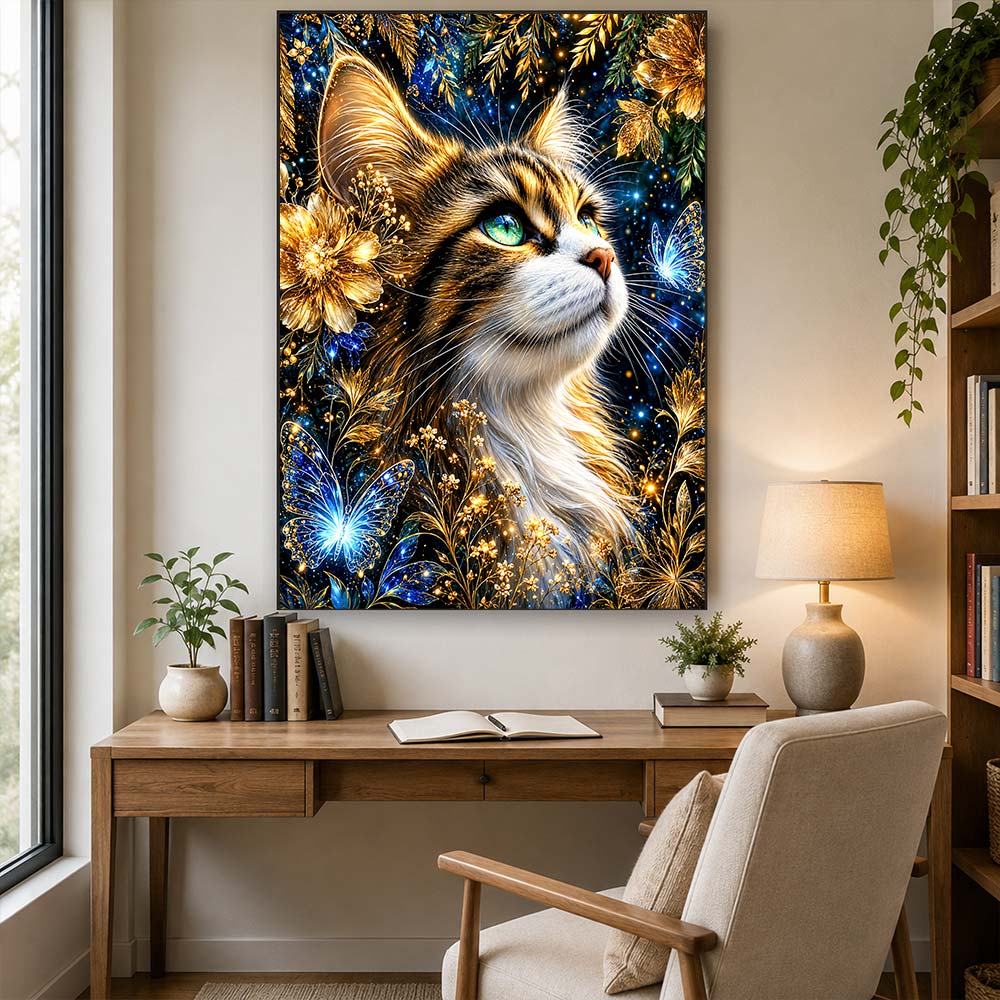 5D Diamond Painting – Sternenflüstern im Goldenen Blütenhain