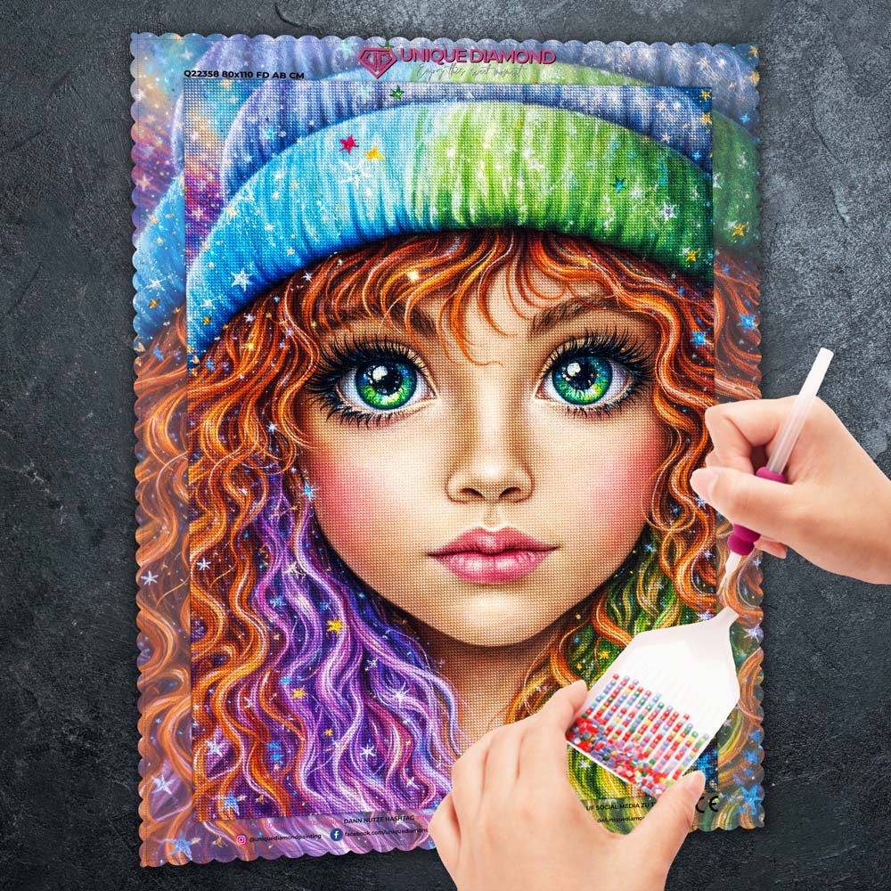 5D Diamond Painting – Sternenmädchen Livia im Farbenrausch
