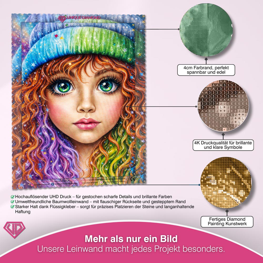 5D Diamond Painting – Sternenmädchen Livia im Farbenrausch