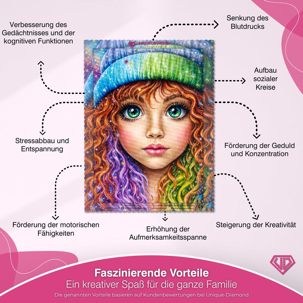 5D Diamond Painting – Sternenmädchen Livia im Farbenrausch