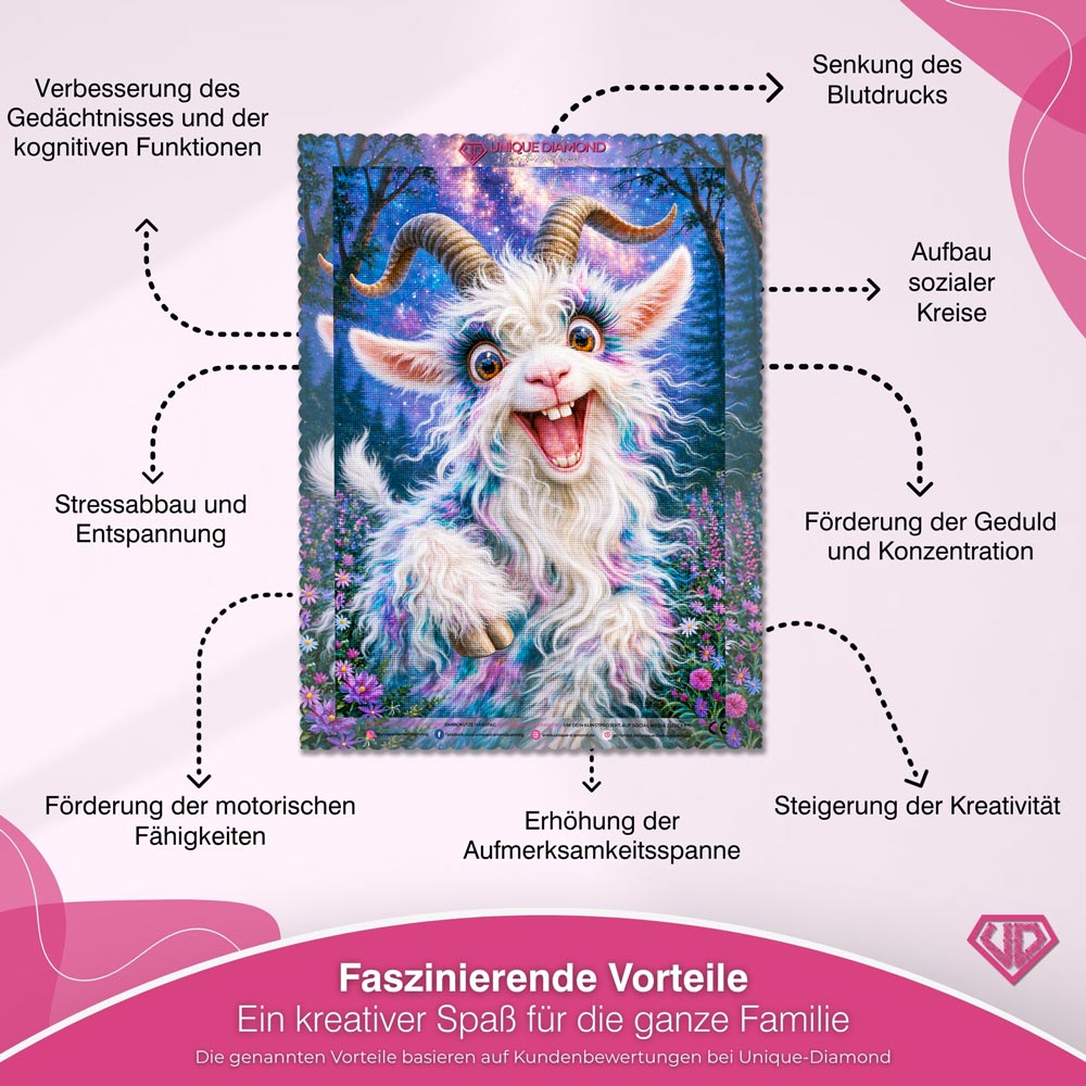 5D Diamond Painting – Sternenzottel im Zauberwald