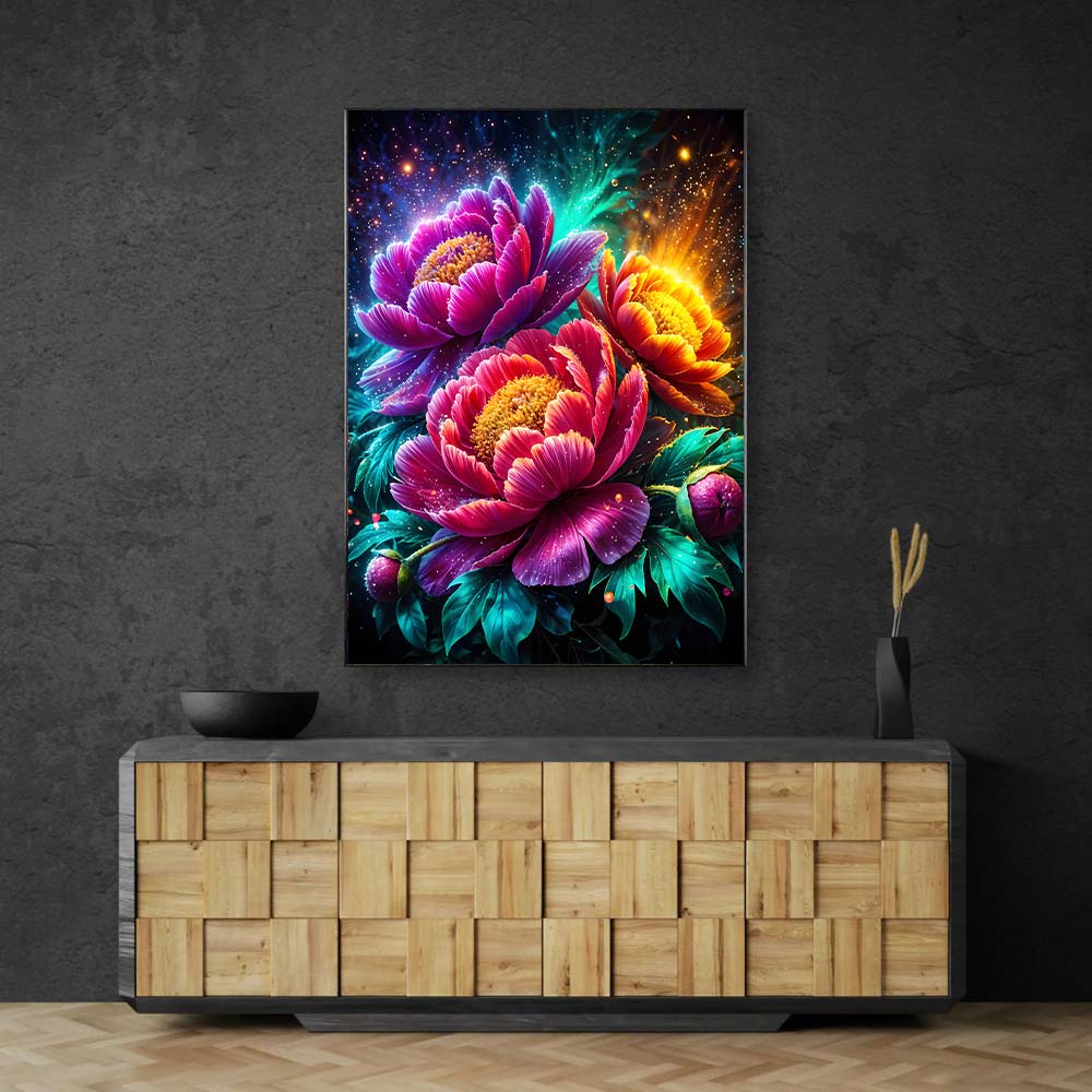 5D Diamond Painting – Strahlende Pfingstrosenpracht, unique-diamond
