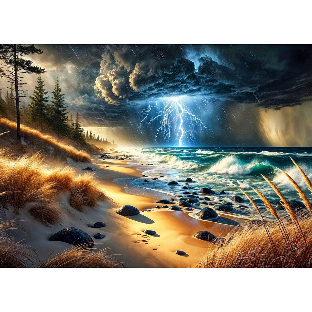 5D Diamond Painting – Sturmherz am Ozean, Unique-Diamond