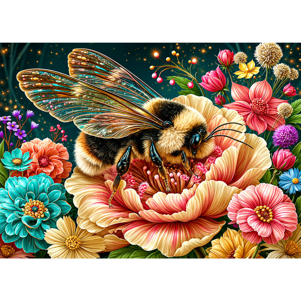 5D Diamond Painting – Summen im Blütenparadies | Unique Diamond