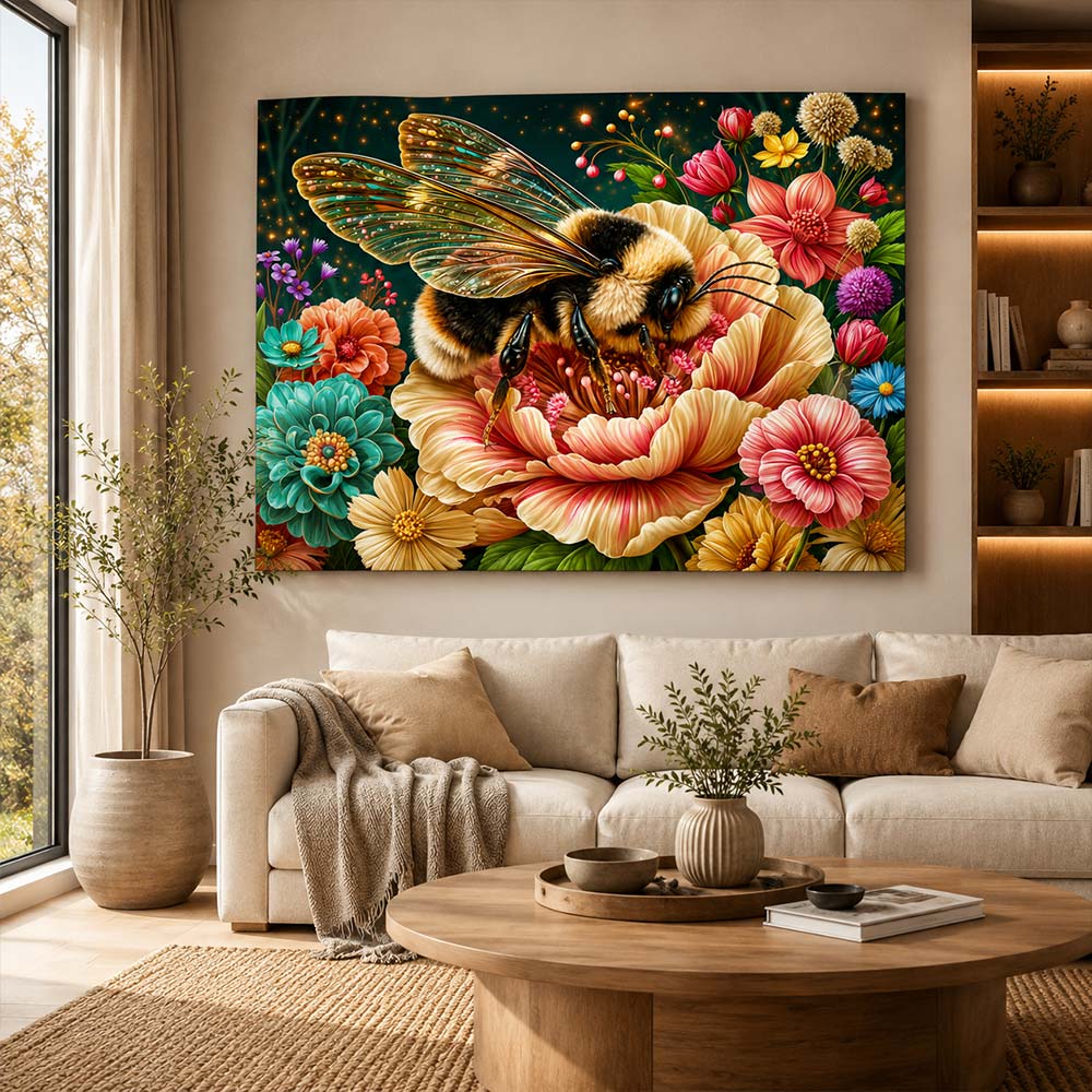 5D Diamond Painting – Summen im Blütenparadies
