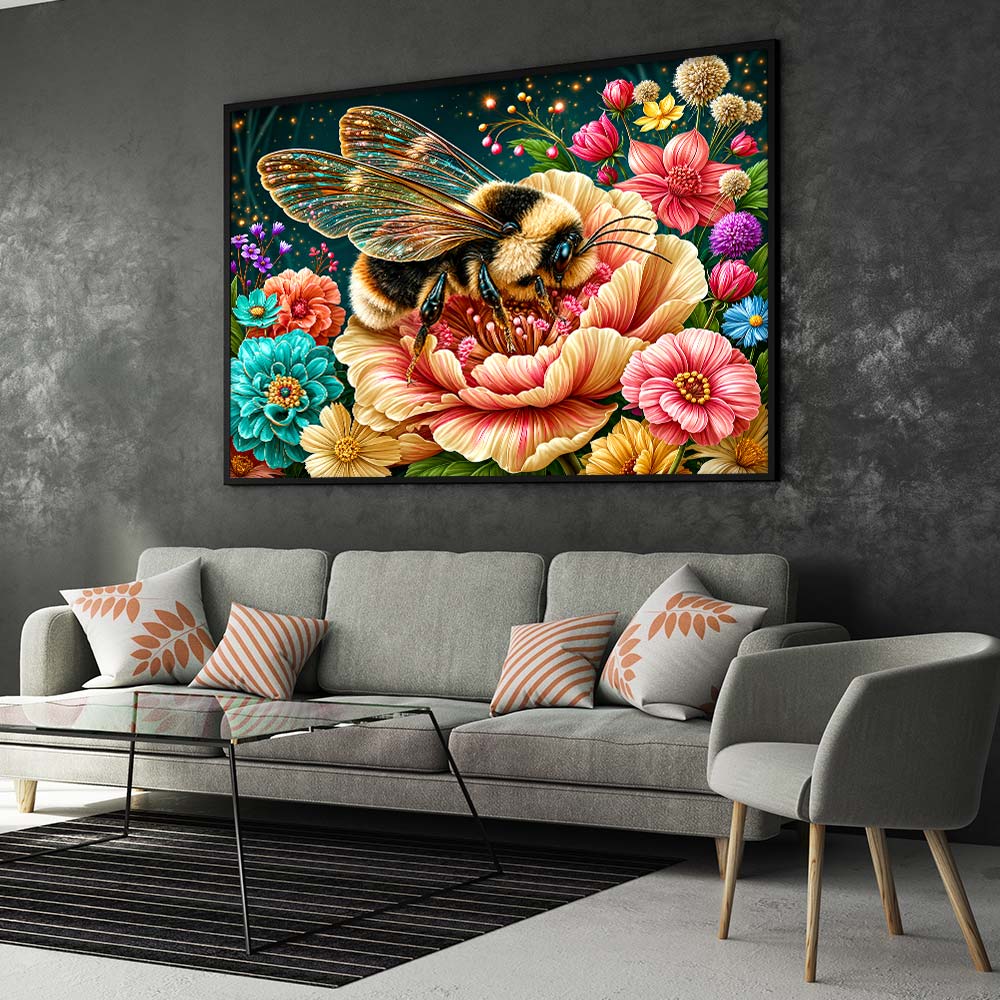 5D Diamond Painting – Summen im Blütenparadies