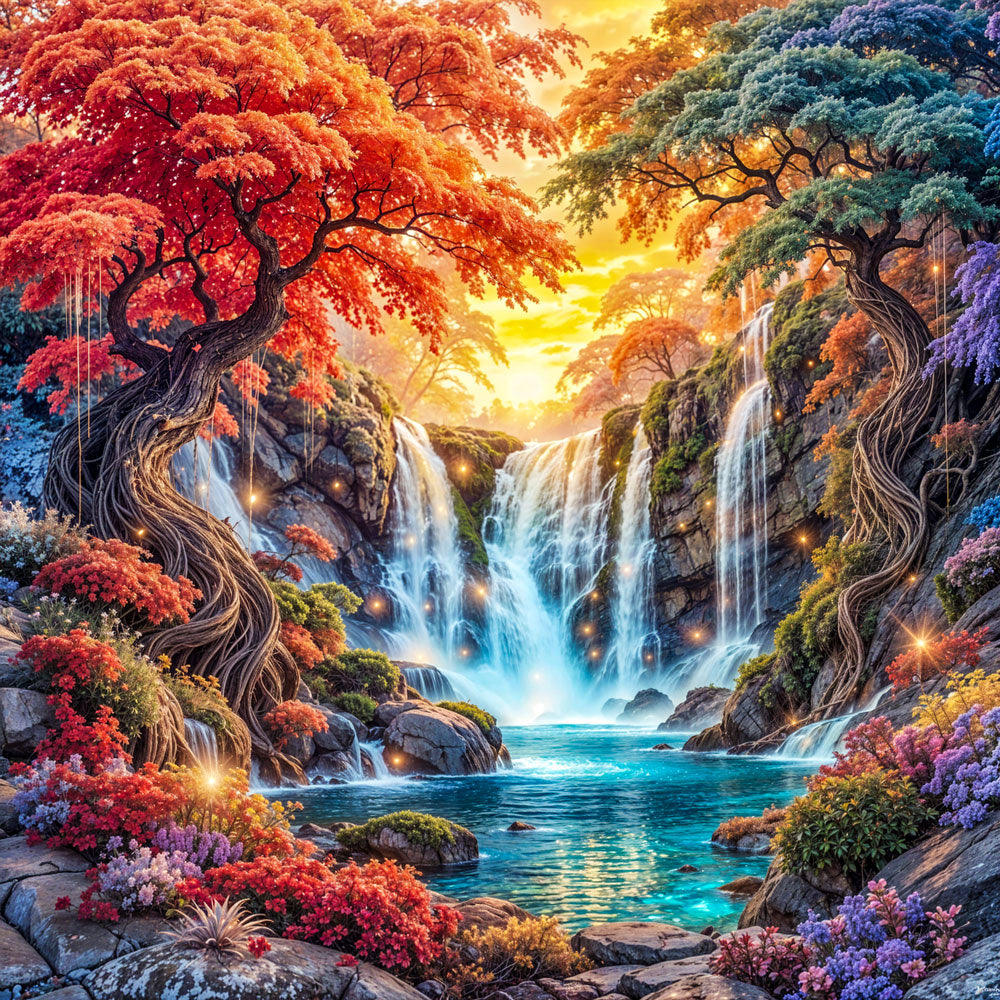 5D Diamond Painting – Tal der Lichtquellen Unique-Diamond
