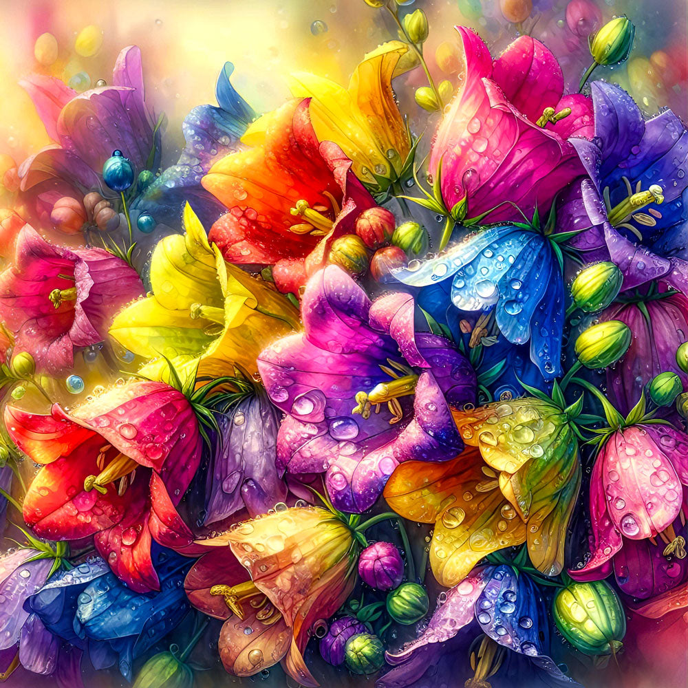 5D Diamond Painting – Tautropfen der Farbenpracht, Unique-Diamond