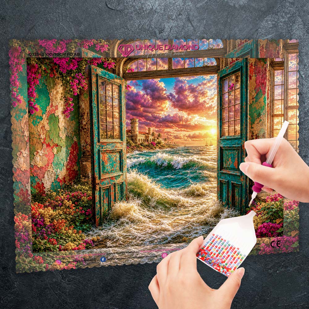5D Diamond Painting – Tor zum Goldenen Horizont