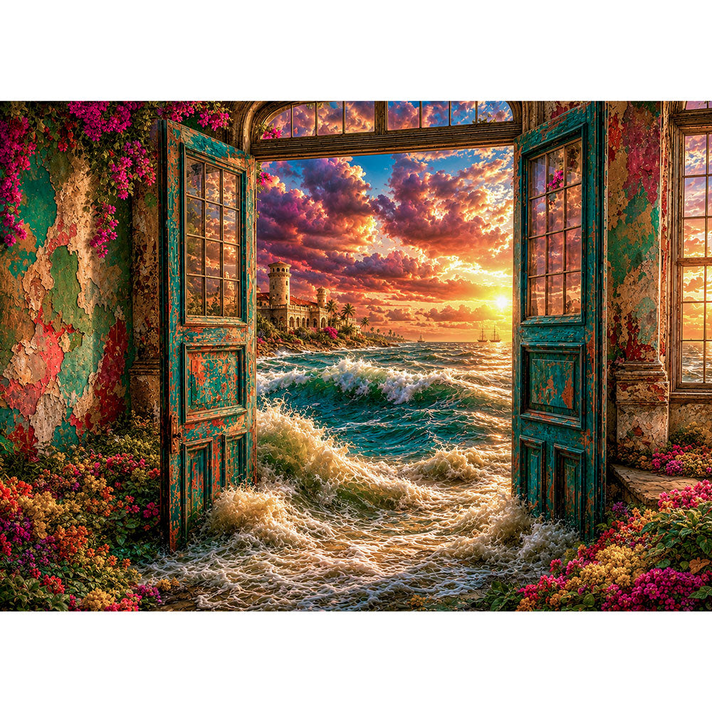 5D Diamond Painting – Tor zum Goldenen Horizont | Unique Diamond