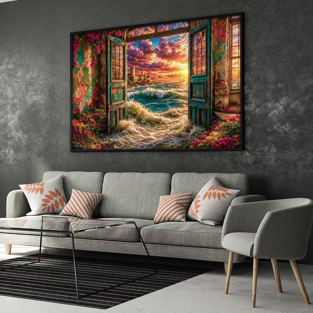 5D Diamond Painting – Tor zum Goldenen Horizont