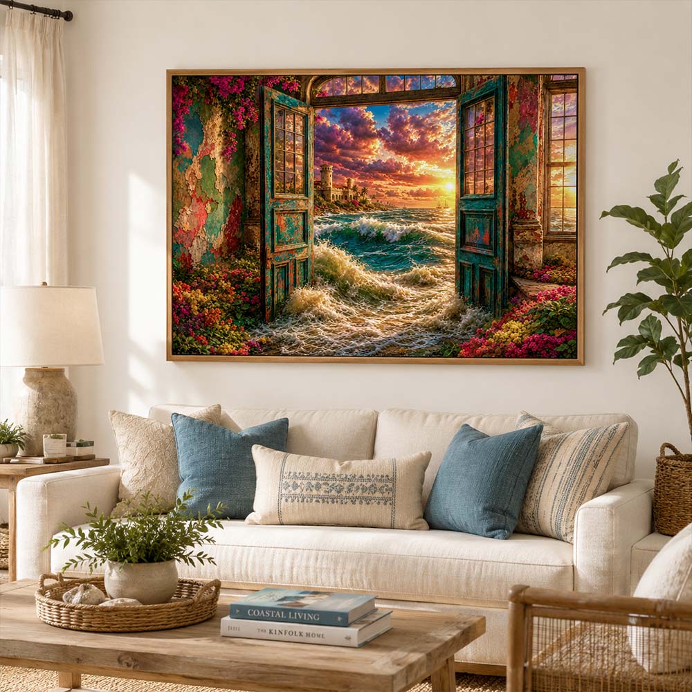 5D Diamond Painting – Tor zum Goldenen Horizont