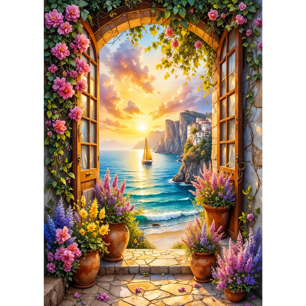 5D Diamond Painting – Tor zur goldenen Küste